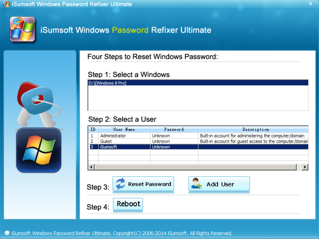 iSumsoft Windows Password Refixer (Windows) - Descargar