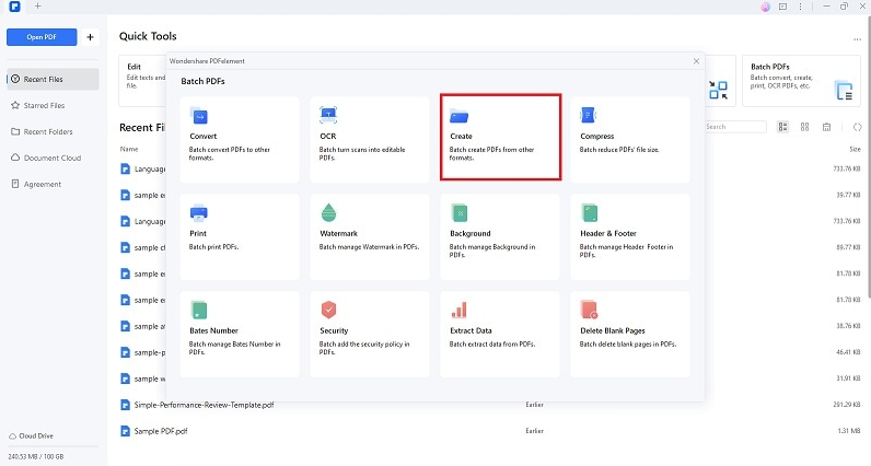 Función de procesamiento por lotes de Adobe Acrobat