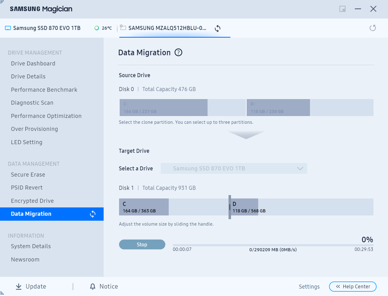 Esperar a que complete el proceso de clonación