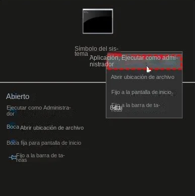 Seleccione Ejecutar como administrador