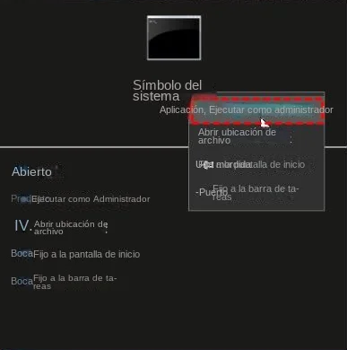 Ejecutar con privilegios de administrador