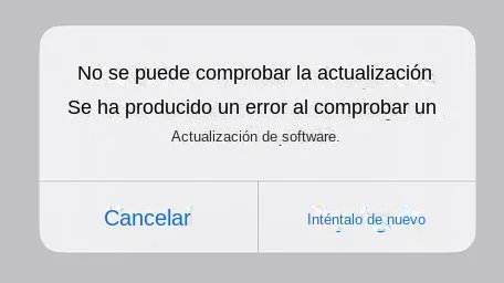 No se puede descargar la actualización de iOS