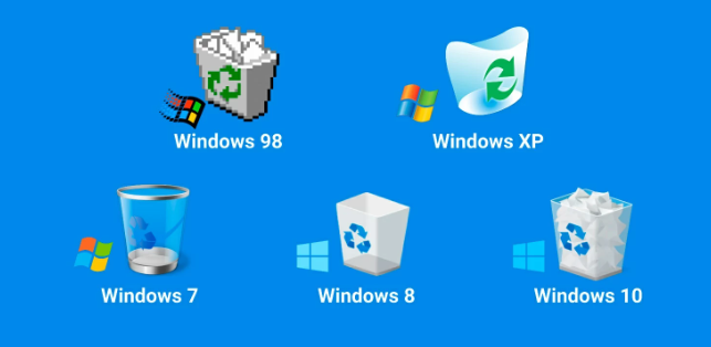 Versiones de la papelera de reciclaje de Windows
