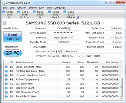 utilice CrystalDiskInfo para comprobar el estado de las unidades SSD