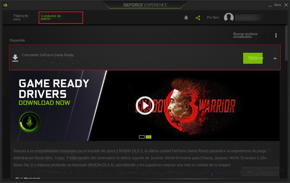 Software Experiencia GeForce