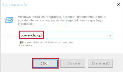 Buscar powercfg.cpl