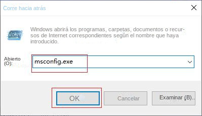 ejecutar msconfig.exe