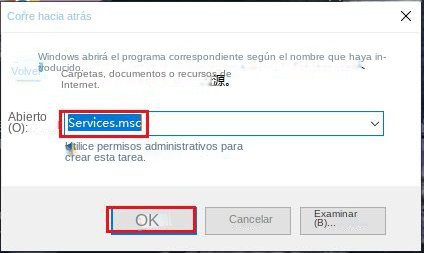 Escriba el comando que abrirá la ventana de servicios