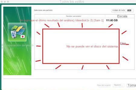 Disco del sistema Mac no detectado
