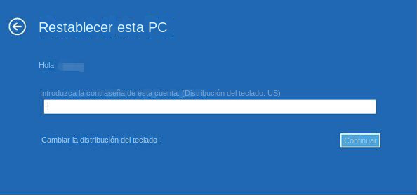 asus laptop factory reset require password