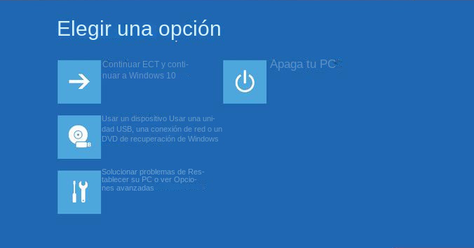 hp F11 Elija una opción Entorno de recuperación de Windows