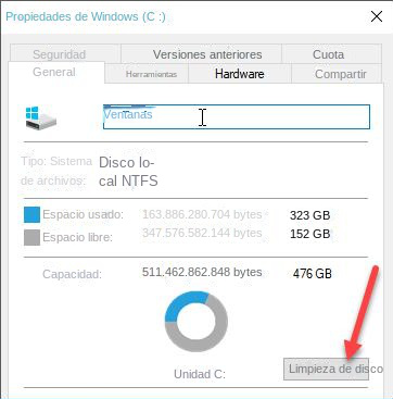 Windows ejecuta una utilidad de limpieza de disco