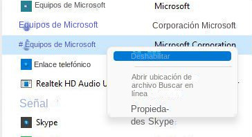 desactivar programas de inicio