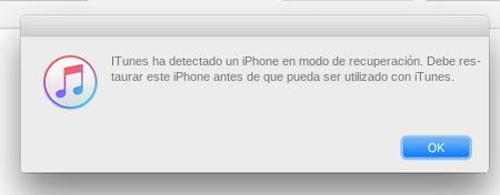 Modo de recuperación del iPhone