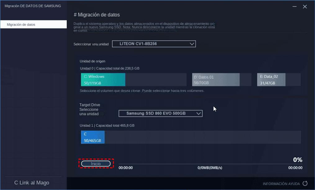 Herramienta de migración de datos de Samsung