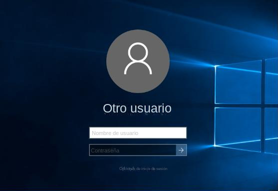 introducir el nombre de usuario en la pantalla de inicio de sesión de Windows