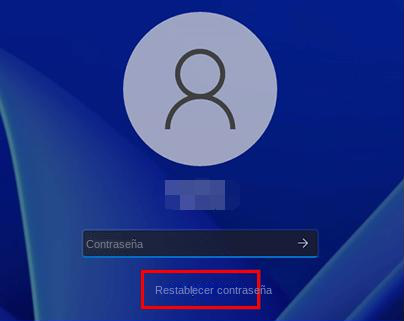 haga clic en el enlace Restablecer contraseña en la pantalla de inicio de sesión