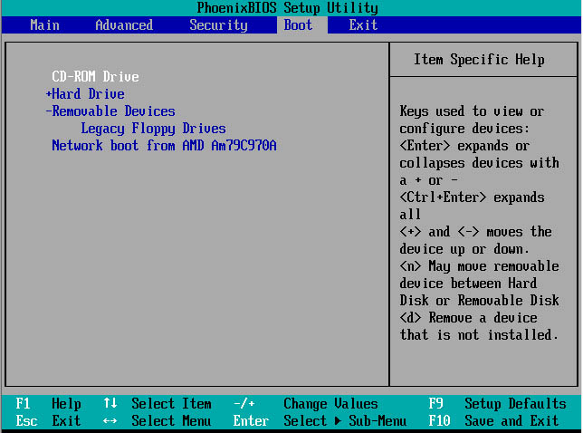  modificar la secuencia de inicio en el BIOS