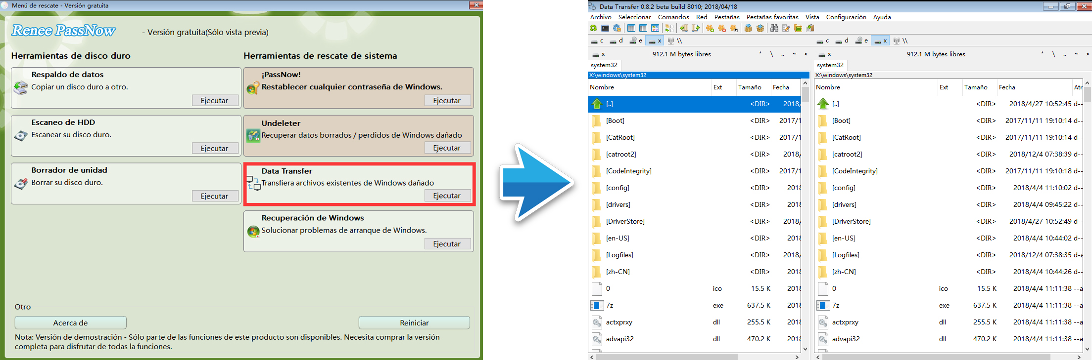 Software de transferencia de datos