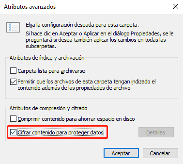 cifrar contenidos para protajer datos