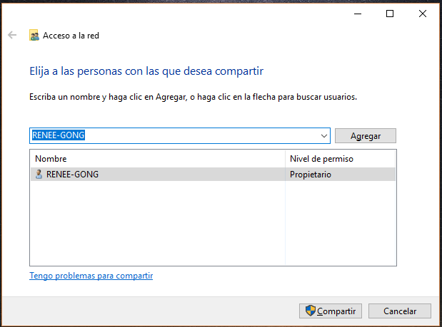 elija a las personas con las que desea compartir 1