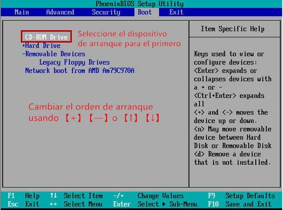 configuración de BIOS