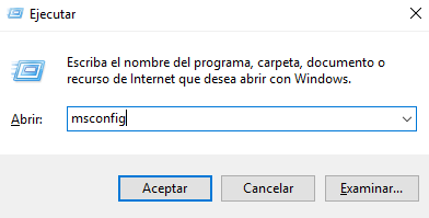 comando msconfig