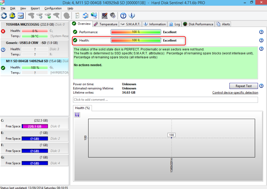 el programa Hard Disk Sentinel