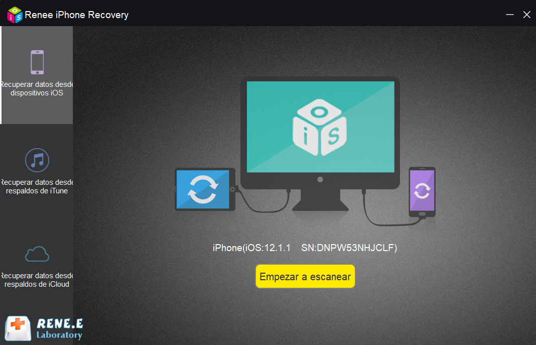 empezar a escanear con renee iphone recovery