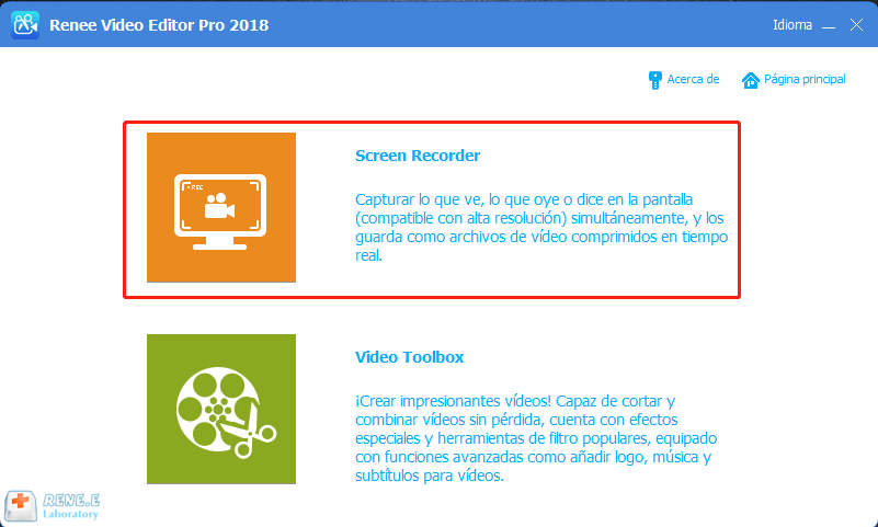 Screen Recorder en renee video editor pro