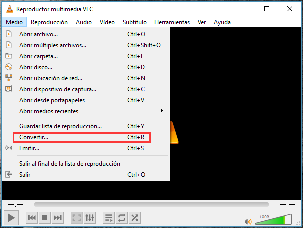 convertir mov a wmv con VLC