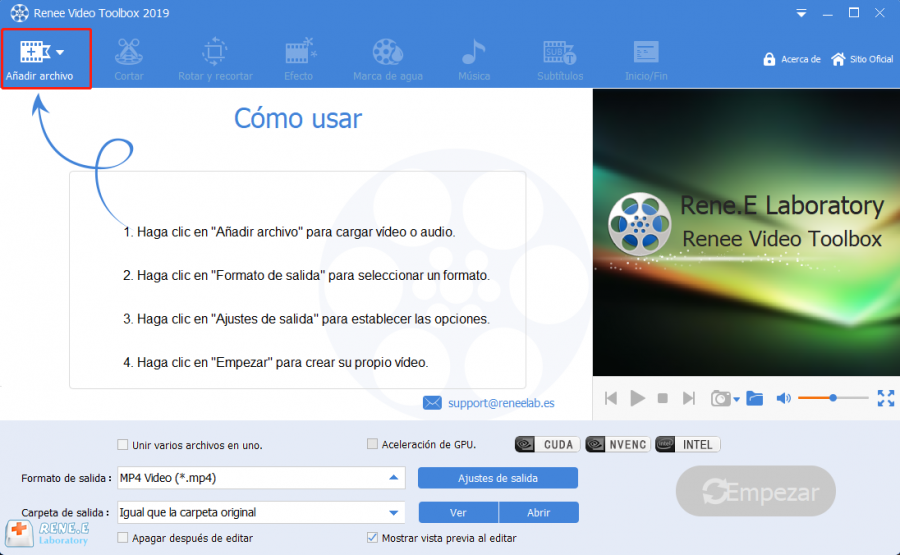 convertir mov a wmv con renee video editor pro