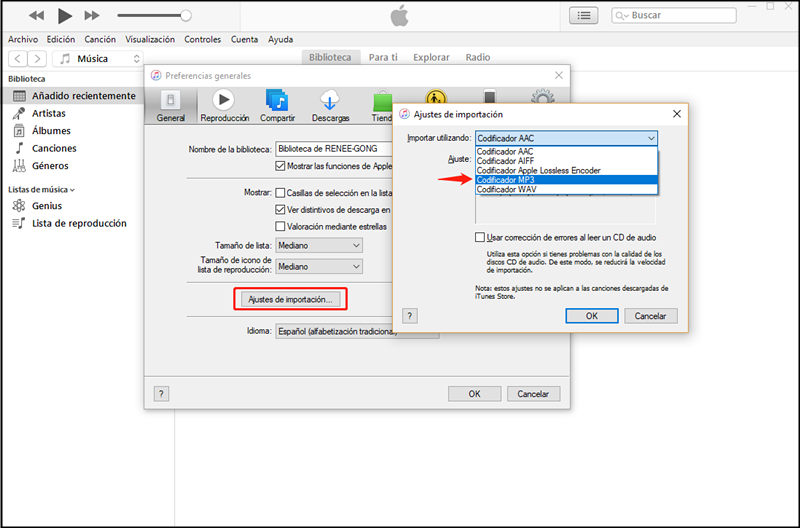 iTunes convertir formato