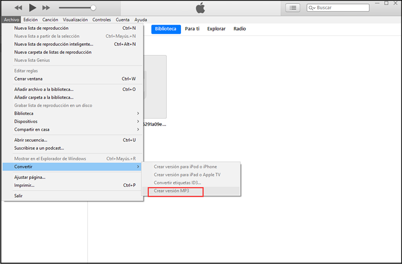 iTunes convertir formato