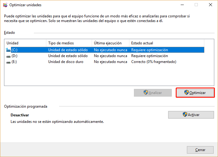 optimizar windows 10