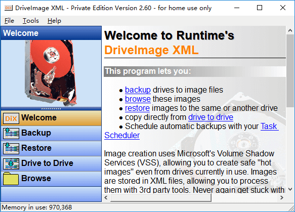 software Drive Image XML