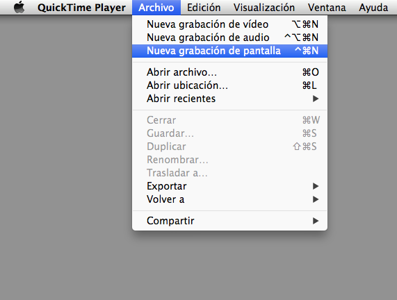 capturar video pantalla con QuickTime