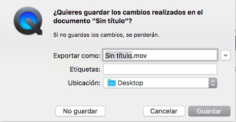 capturar video pantalla con QuickTime