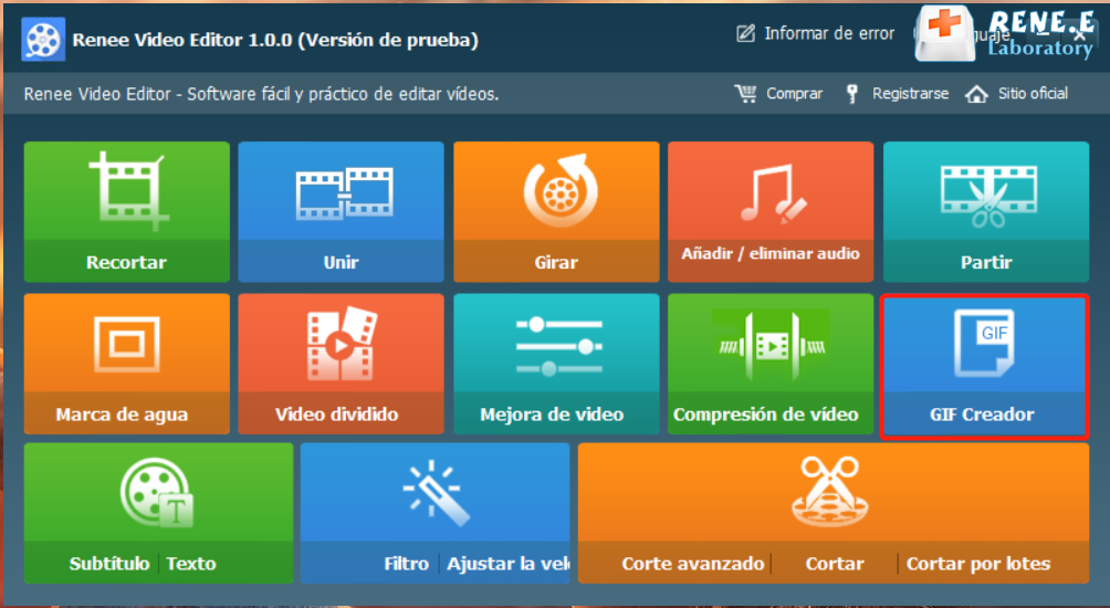 convertir mov a gif con renee video editor