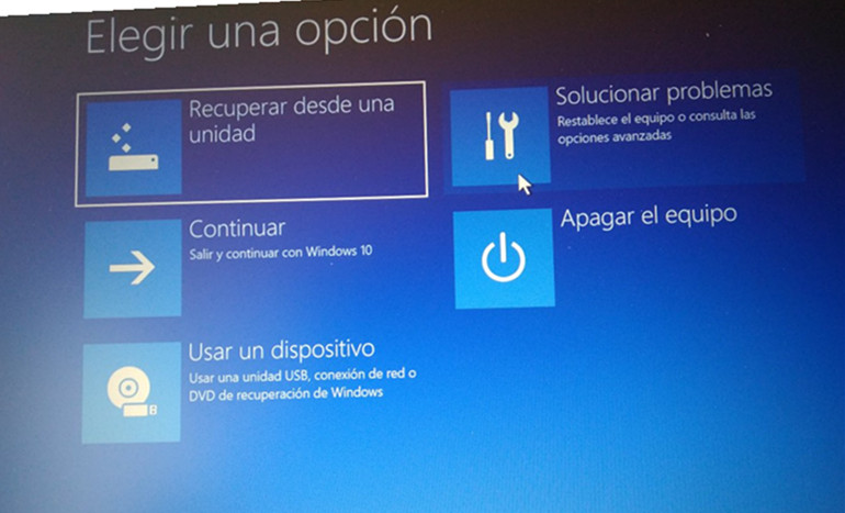 herramientas de recuperación windows 10