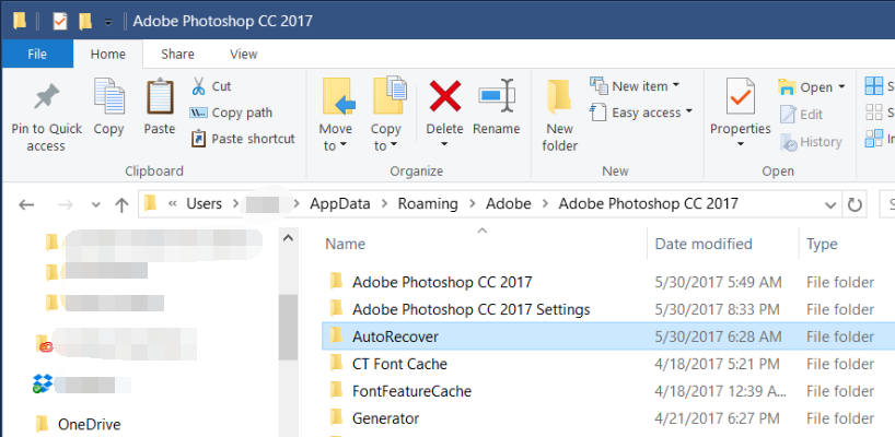 photoshop AutoRecover