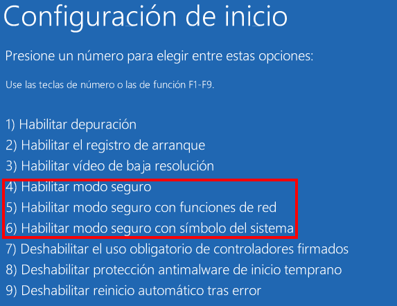 Modo seguro de Windows 10