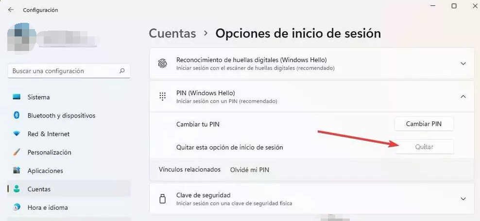 windows 11 quitar pin en gris