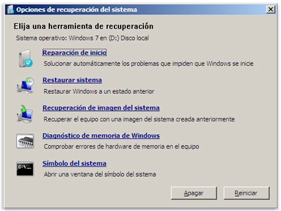 Arrancar desde tu medio de instalación de Windows 7, elegir Reparar equipo &gt; Recuperación de imagen del sistema