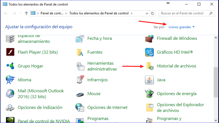 Seleccionar Historial de Archivos