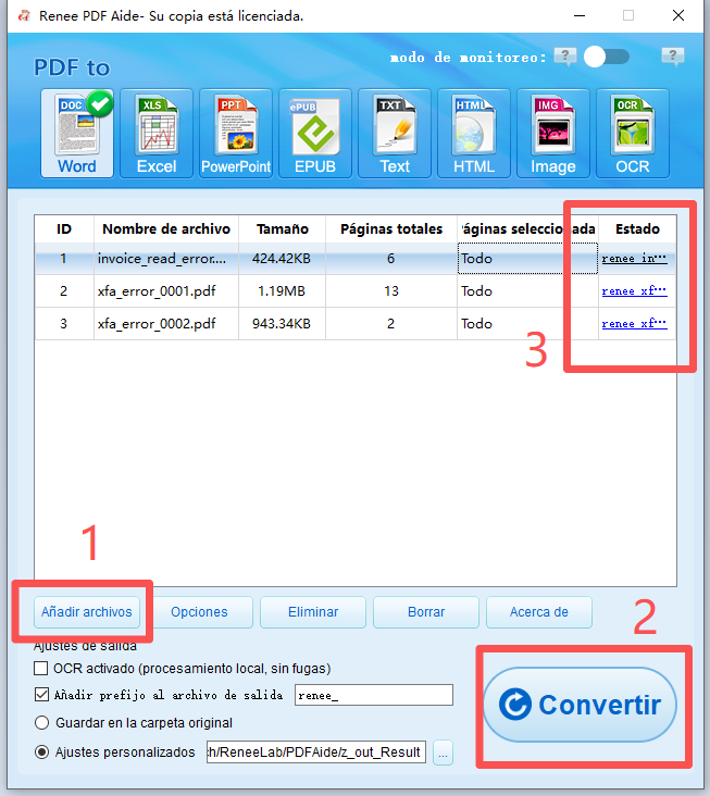 resultado de conversión de pdf a word