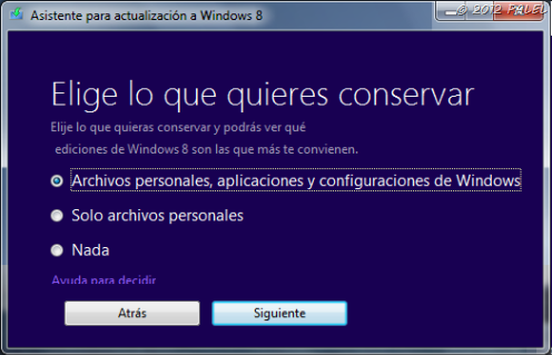 Instalar Windows 10, conservar archivos personales y aplicaciones