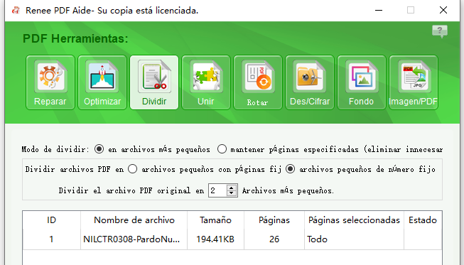 dividir archivo PDF por un número fijo