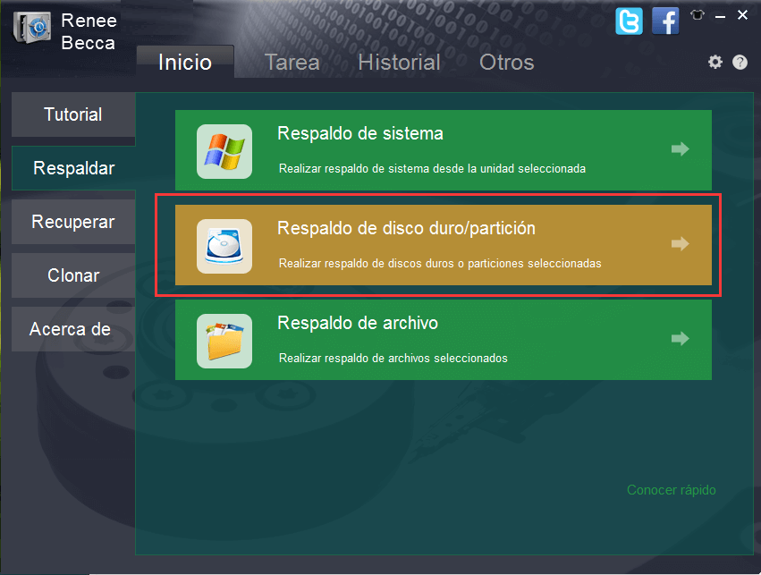 respaldar datos en discos y particiones
