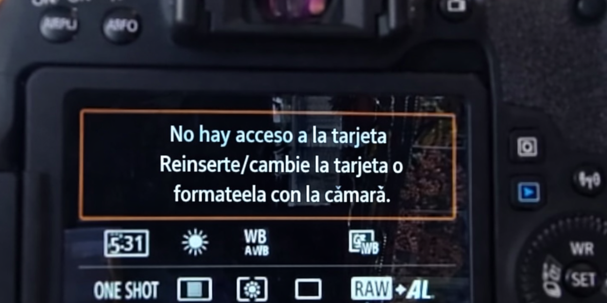 la cámara dice que hay que formatear la tarjeta SD